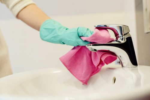Cleaning team and ethical business commitment illustration